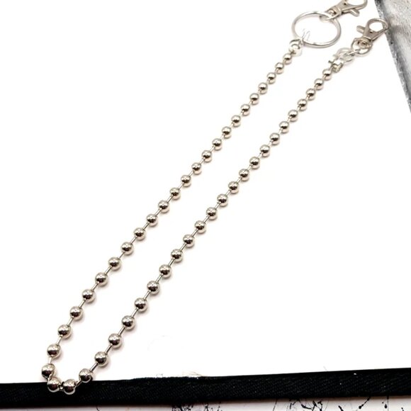 Metal Beaded Wallet Or Chain 21 Inches Long - Picture 1 of 9